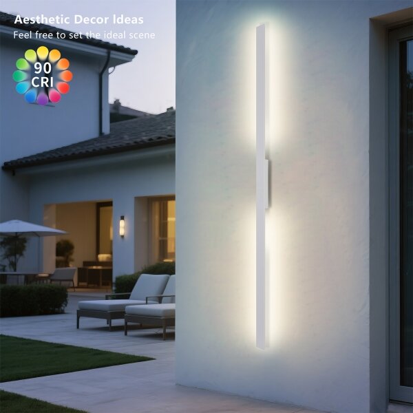 Brilagi - Vonkajšie nástenné svietidlo LUNA LED/30W/230V 3000K IP65 150 cm biele CRI 90