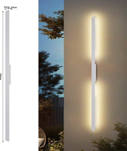 Brilagi - Vonkajšie nástenné svietidlo LUNA LED/30W/230V 3000K IP65 150 cm biele CRI 90