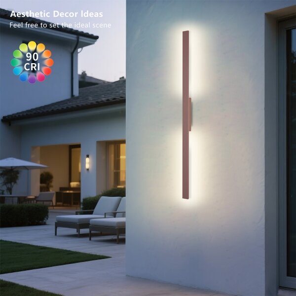 Brilagi - LED vonkajšie nástenné svietidlo LUNA LED/24W/230V 3000K IP65 100 cm hnedé CRI 90