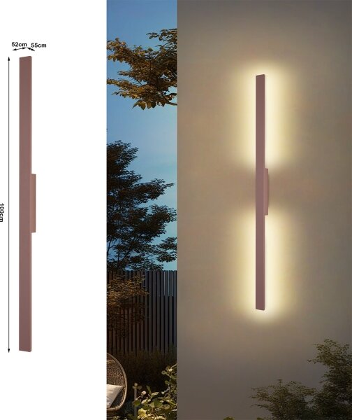 Brilagi - LED vonkajšie nástenné svietidlo LUNA LED/24W/230V 3000K IP65 100 cm hnedé CRI 90