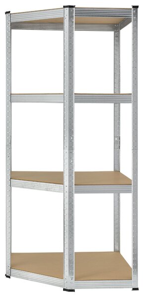 Rohový regál - 160x75x40-75 cm - strieborný