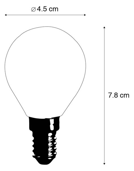 Sada 5 LED žiaroviek E14 Filament P45 4W 470 lm 2700K