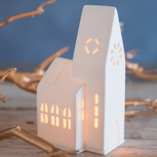 Porcelánový svietnik Church 18 cm