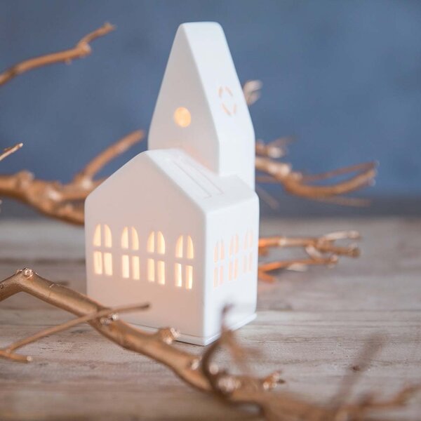 Porcelánový svietnik Church 18 cm