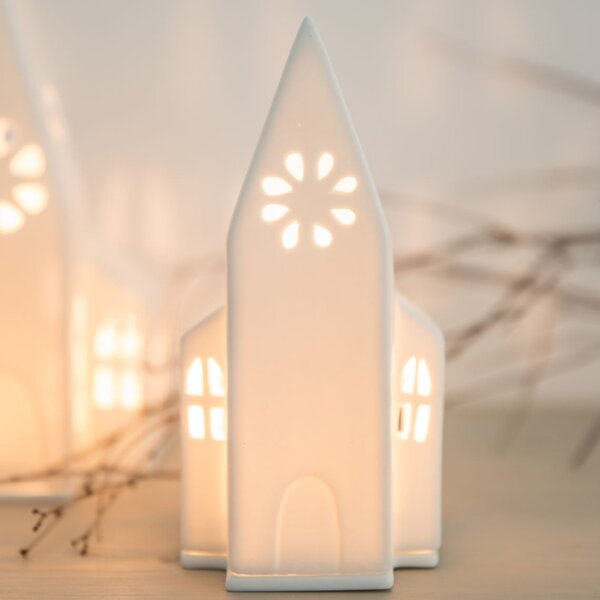 Porcelánový svietnik Church 18 cm