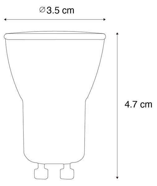Sada 5 GU10 3-stupňových stmievateľných LED žiaroviek 35 mm 4W 220 lm 2700K
