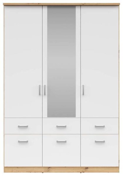 ŠATNÍKOVÁ SKRIŇA, biela, dub sonoma, 136/199/58 cm Boxxx - Skrine, Online Only