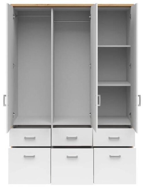ŠATNÍKOVÁ SKRIŇA, biela, dub sonoma, 136/199/58 cm Boxxx - Skrine, Online Only