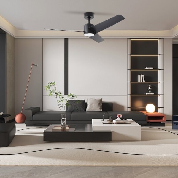 ZEVENTI - LED stropný ventilátor ORVIETO LED/18W/230V Wi-Fi Tuya čierny + diaľkové ovládanie