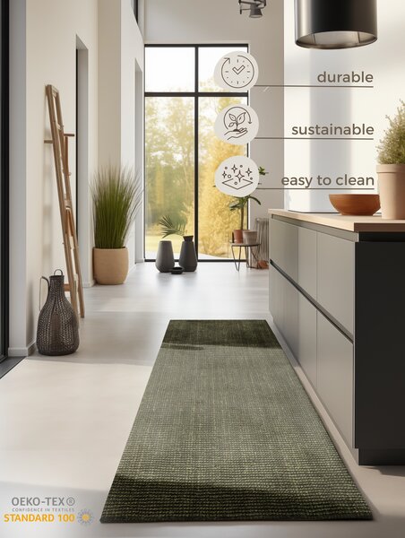 Hanse Home , Behúň Bouclé Jute 105977 Jungle Green, 80x200, zelená, chodba / predsieň