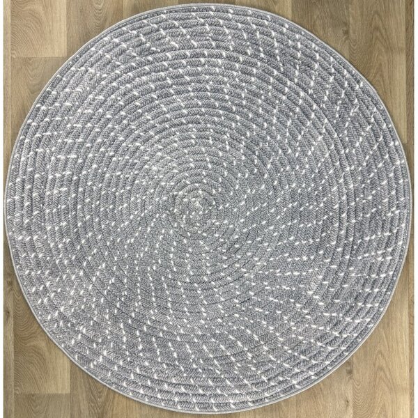 TA Koberec 250654W BARI PRINT Sivý Okrúhly Rozmer: 100x100 cm