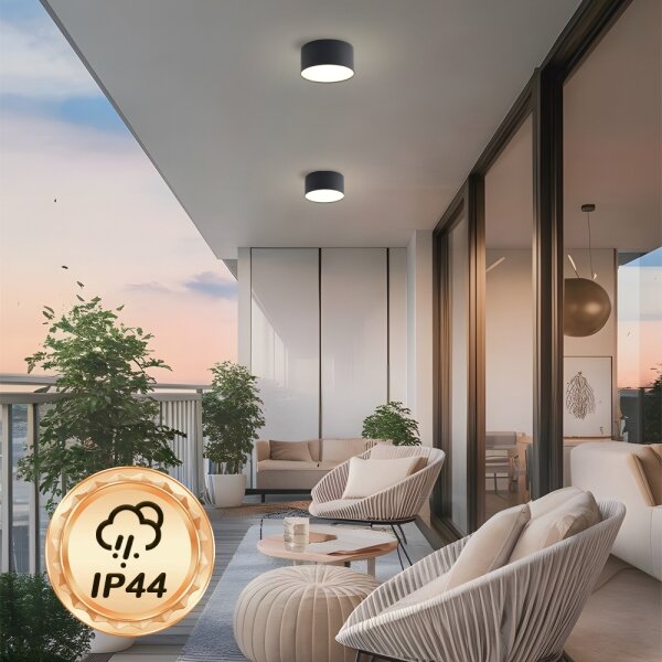 Brilagi - LED kúpeľňové stropné svietidlo FORIS LED/14W/230V priemer 12 cm čierne IP44