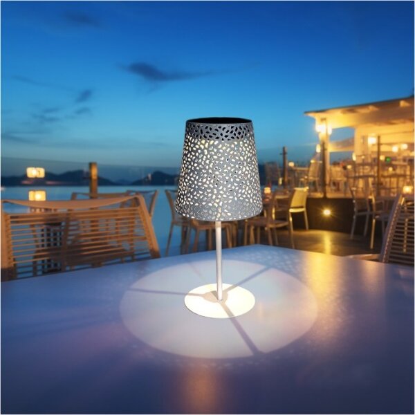 LED Solárna stolná lampa LUVETRA LED/1xAA 4000K IP44 200 mAh biela