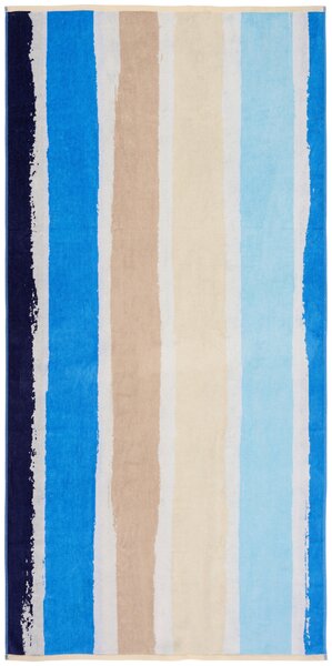 PLÁŽOVÁ OSUŠKA, 90/180 cm, modrá, béžová Esposa - Kúpeľňový textil