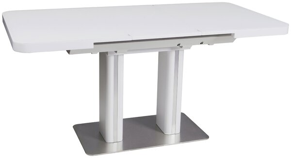 JEDÁLENSKÝ STÔL, biela, farba ušľachtilej ocele, 120-160/80/76 cm Hom`in - Stoly