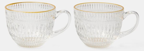 Sinsay - Hrnčeky s reliéfnym vzorom 2 pack - biela