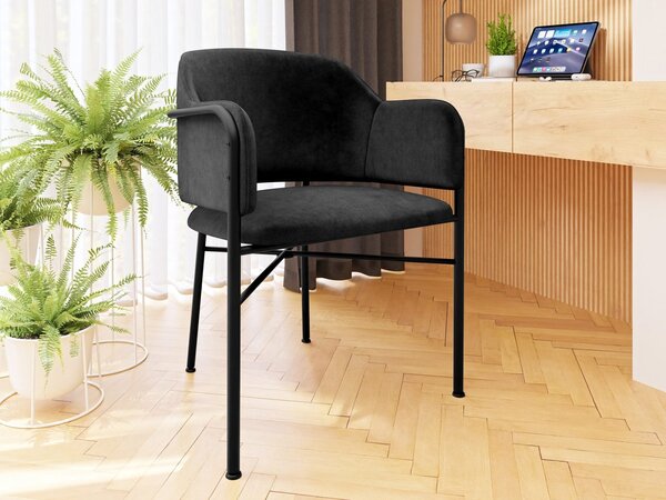 Mirjan24 Čalúnená jedálenská stolička Uzpira, Dostupné poťahy: Magic Velvet 2219, Farby: čierna 5903211334207