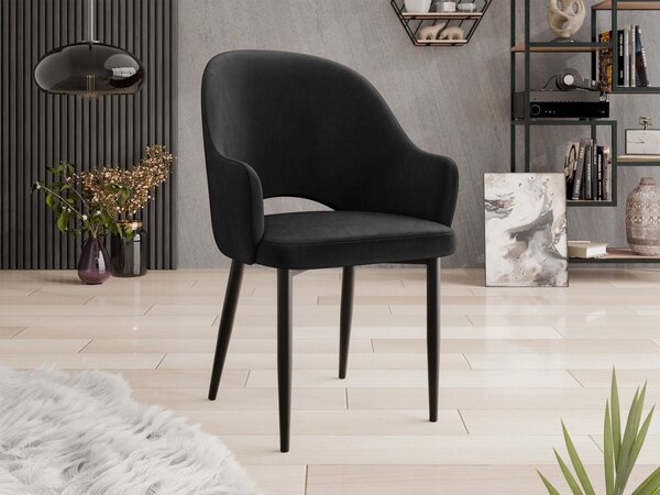 Mirjan24 Čalúnená jedálenská stolička Dazja, Dostupné poťahy: Magic Velvet 2250, Farby: čierna 5903211334399