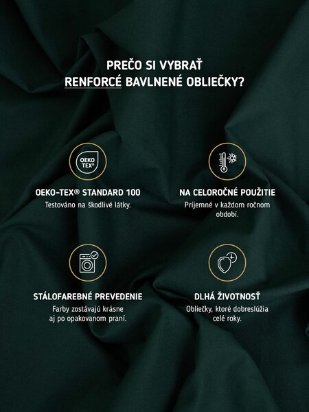Bavlnené obliečky Renforcé - Jasmine tmavozelená