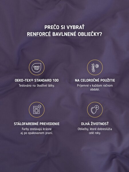 Bavlnené obliečky Renforcé - Jasmine levanduľová