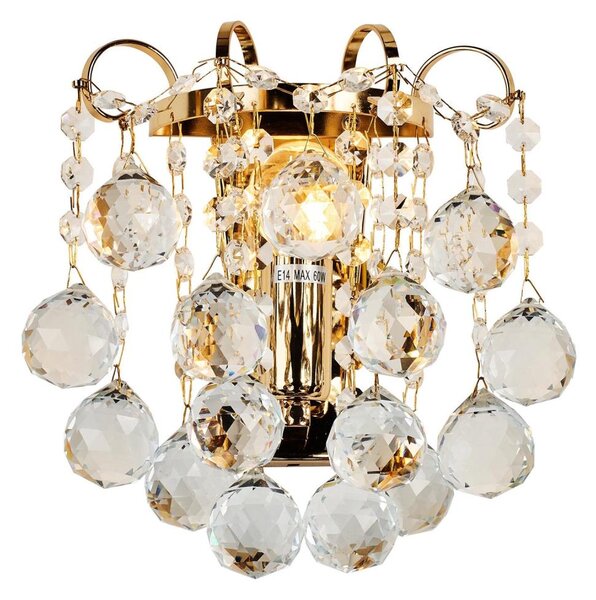 Brilagi - Nástenné svietidlo CRYSTAL 1xE14/60W/230V zlatá