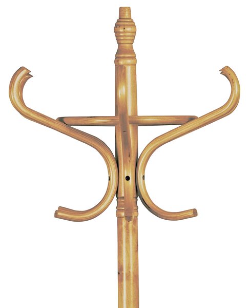 Drevený stojanový vešiak, tmavý dub, 52 x 186 cm