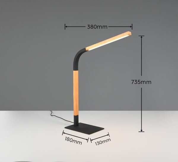 Trio T545210132 LED stolná lampička NORRIS | 7W integrovaný LED zdroj | 950lm | 3000K