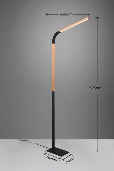 Trio T445210132 LED stojacia lampa NORRIS | 11W integrovaný LED zdroj | 1400lm | 3000K
