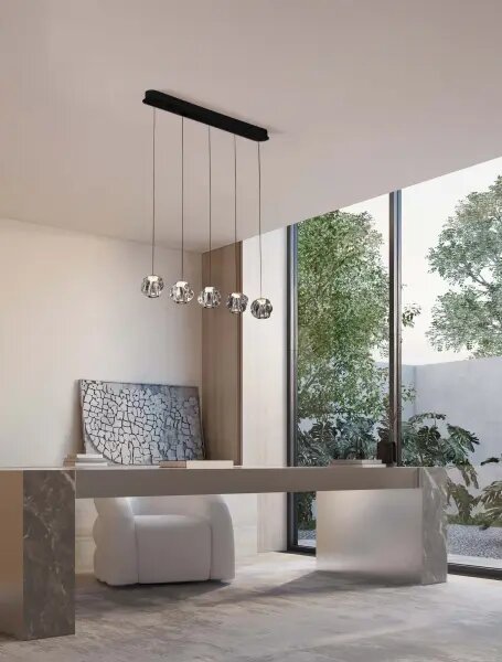 LED stmievateľný čierny dizajnový luster Ifos 150