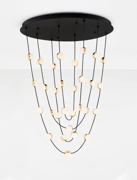 LED stmievateľný čierno-zlatý dizajnový luster Alcinoe 120