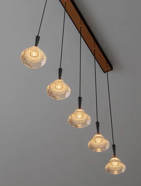 LED stmievateľný čierno-rose zlatá moderný luster Paluz 150