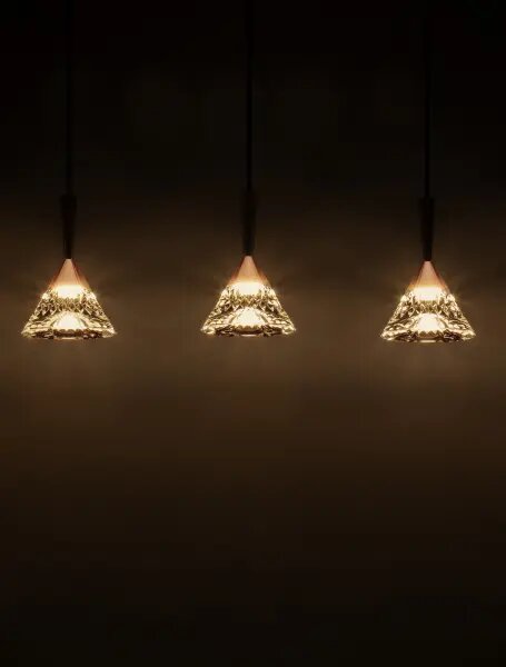 LED stmievateľný čierno-rose zlatá moderný luster Paluz 150