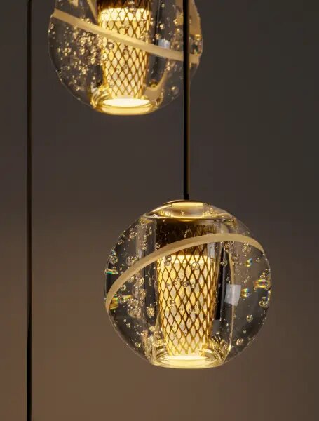 LED stmievateľný zlatá moderný luster Licio