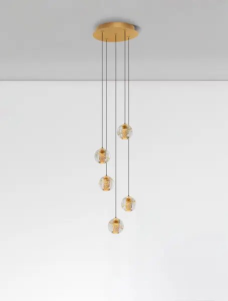 LED stmievateľný zlatá moderný luster Licio