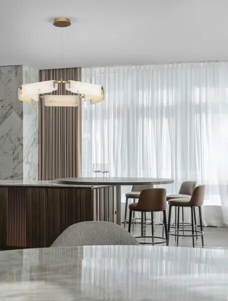 LED stmievateľný mosadz zlatá moderný luster Aider