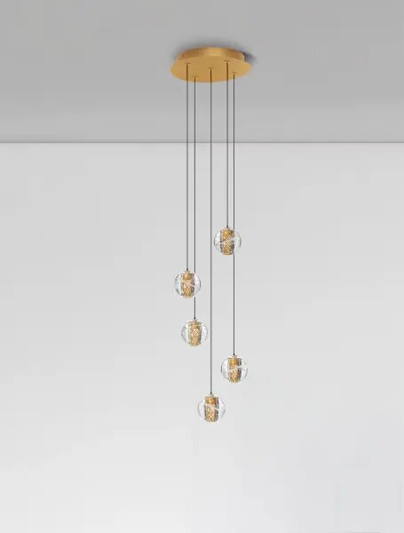 LED stmievateľný zlatá moderný luster Licio