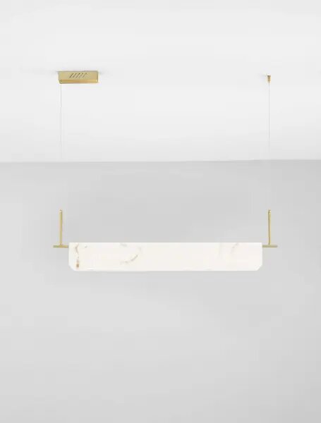 LED stmievateľný mosadzno-zlatý moderný luster Aider
