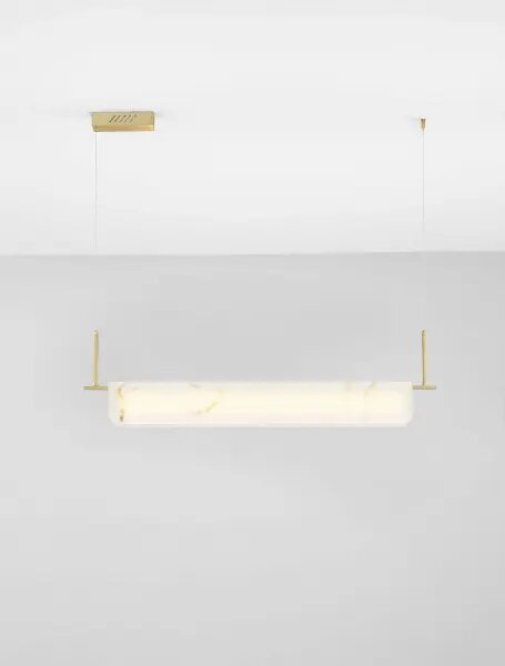 LED stmievateľný mosadzno-zlatý moderný luster Aider