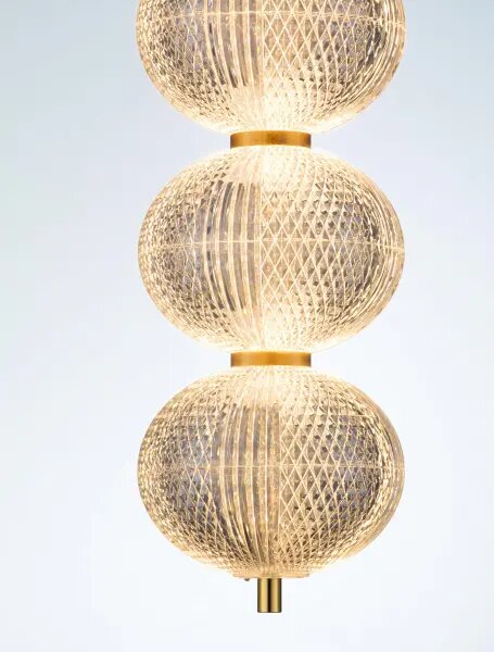 LED stmievateľný zlatý dizajnový luster Klelia
