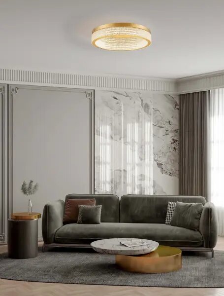LED stmievateľné platinum zlaté moderné stropné svietidlo Kinara 2