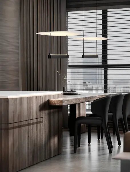 LED stmievateľný čierno-biely moderný luster Diona – Čierno-biela