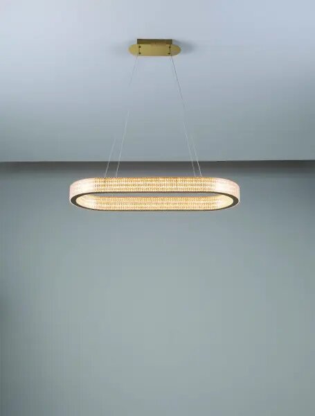LED stmievateľný platinum zlatý moderný luster Kinara 130