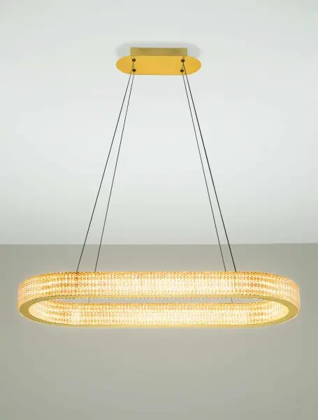 LED stmievateľný platinum zlatý moderný luster Kinara 130