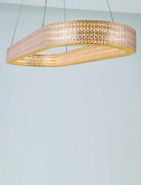 LED stmievateľný platinum zlatý moderný luster Kinara 130