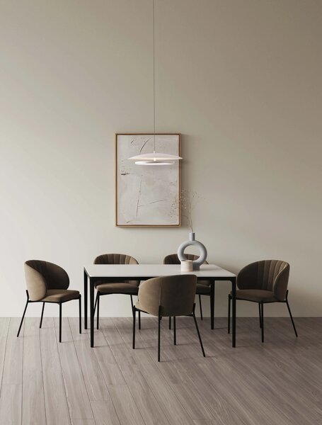 LED stmievateľná bielo-chrómová stojaca lampa Olos-50 – 50 x 12 cm