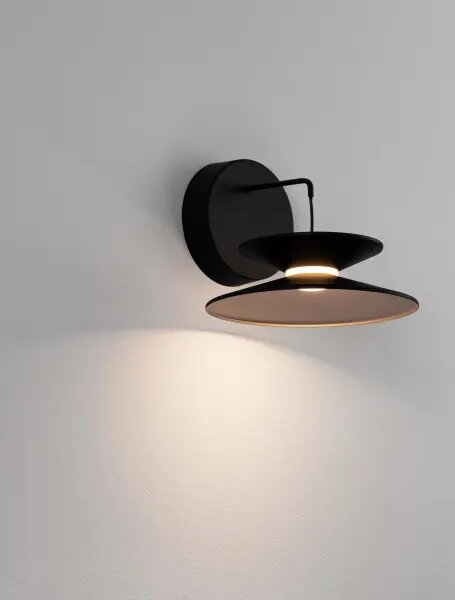 LED stmievateľné čierno-zlaté nástenné svietidlo Morfi