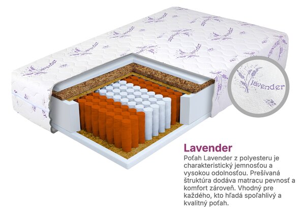 Wilsondo Taštičkový matrac s kokosom Dax 90x200x24 - poťah Lavender