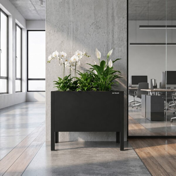 Malý čierny kovový obal na kvetináč: DAISY 400 x 350 x 250 mm