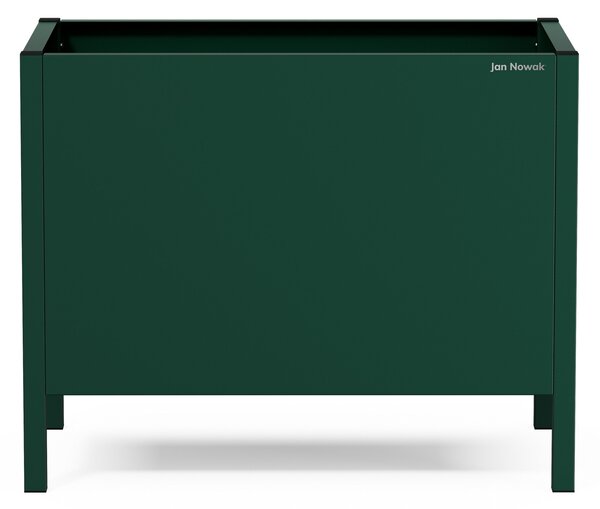 Veľký kovový obal na kvetináč vo fľaškovo zelenej farbe: DAISY 500 x 400 x 300 mm