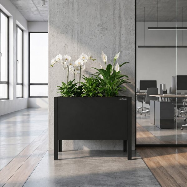 Veľký čierny kovový obal na kvetináč: DAISY 500 x 400 x 300 mm